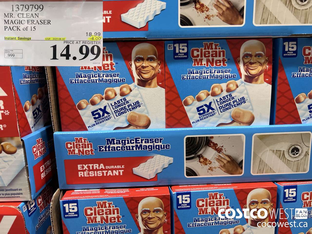 1379799 MR. CLEAN MAGIC ERASER VARIETY PACK PACK OF 15 ($4.00 INSTANT SAVINGS EXPIRES ON 2025-08-10) $14.99