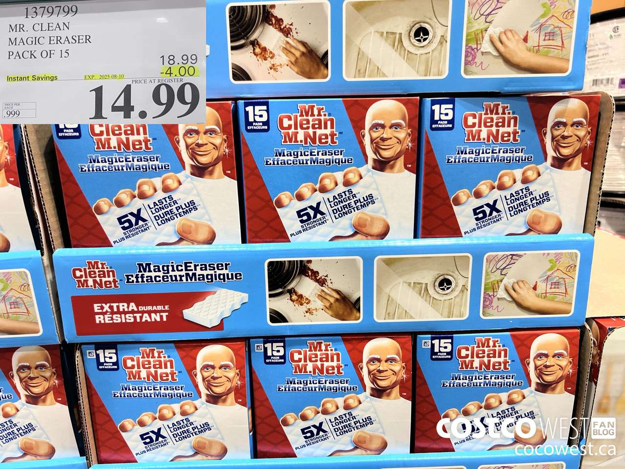 1379799 MR. CLEAN MAGIC ERASER VARIETY PACK PACK OF 15 ($4.00 INSTANT SAVINGS EXPIRES ON 2025-08-10) $14.99