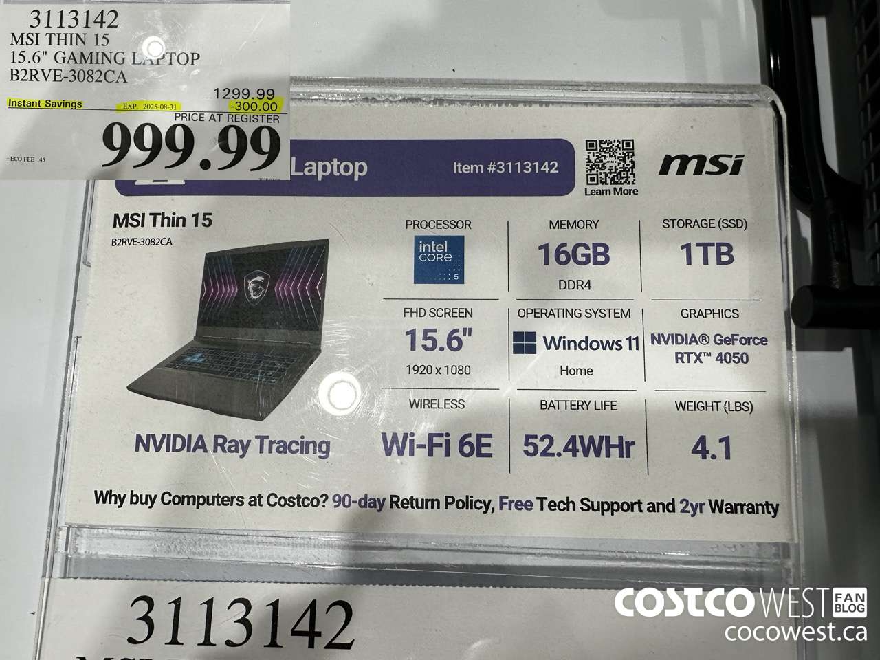 3113142 MSI THIN 15 15.6