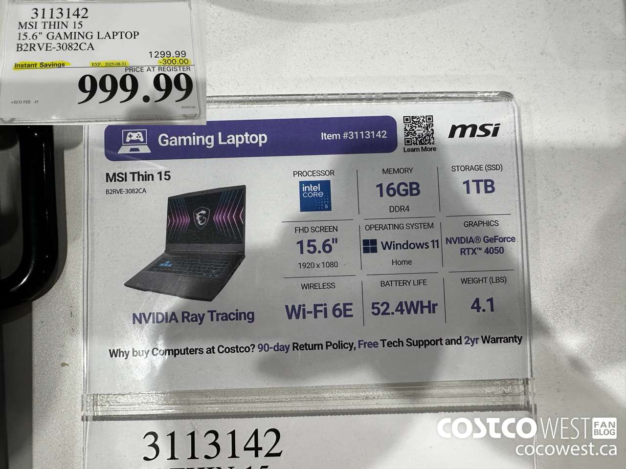 3113142 MSI THIN 15 15.6