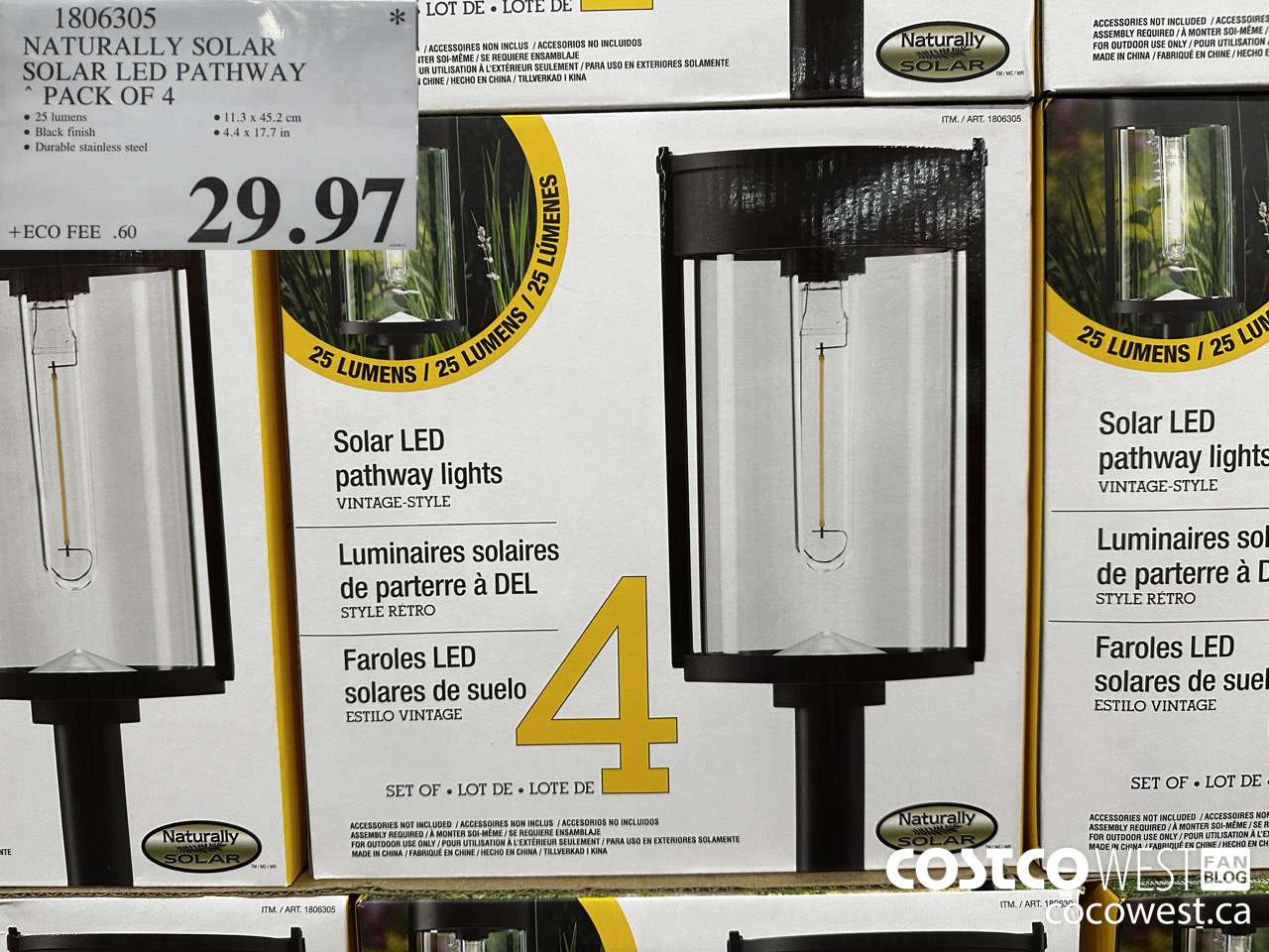1806305 NATURALLY SOLAR SOLAR LED PATHWAY PACK OF 4 $29.97