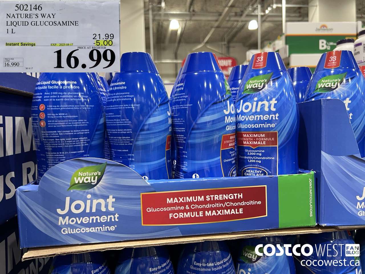 502146 NATURE'S WAY LIQUID GLUCOSAMINE 1 L ($5.00 INSTANT SAVINGS EXPIRES ON 2025-08-17) $16.99