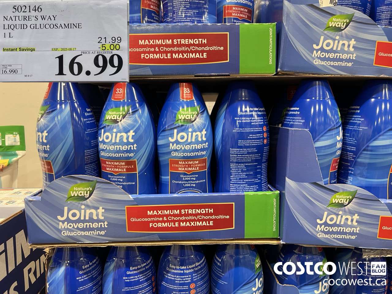 502146 NATURE'S WAY LIQUID GLUCOSAMINE 1 L ($5.00 INSTANT SAVINGS EXPIRES ON 2025-08-17) $16.99