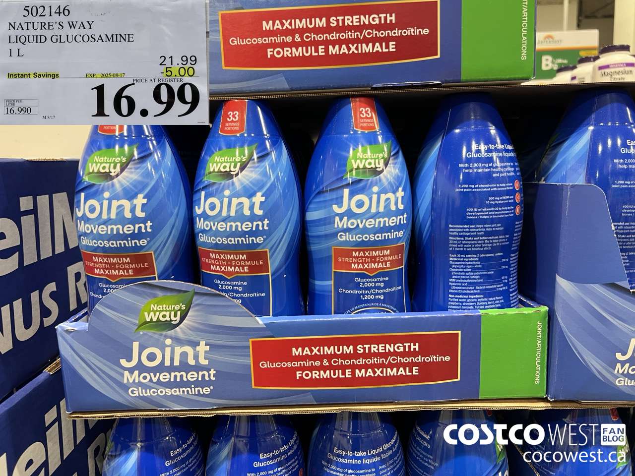 502146 NATURE'S WAY LIQUID GLUCOSAMINE 1 L ($5.00 INSTANT SAVINGS EXPIRES ON 2025-08-17) $16.99