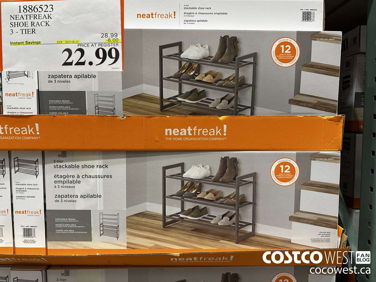 1886523 NEATFREAK SHOE RACK 3 TIER ($6.00 INSTANT SAVINGS EXPIRES ON 2025-08-25) $22.99