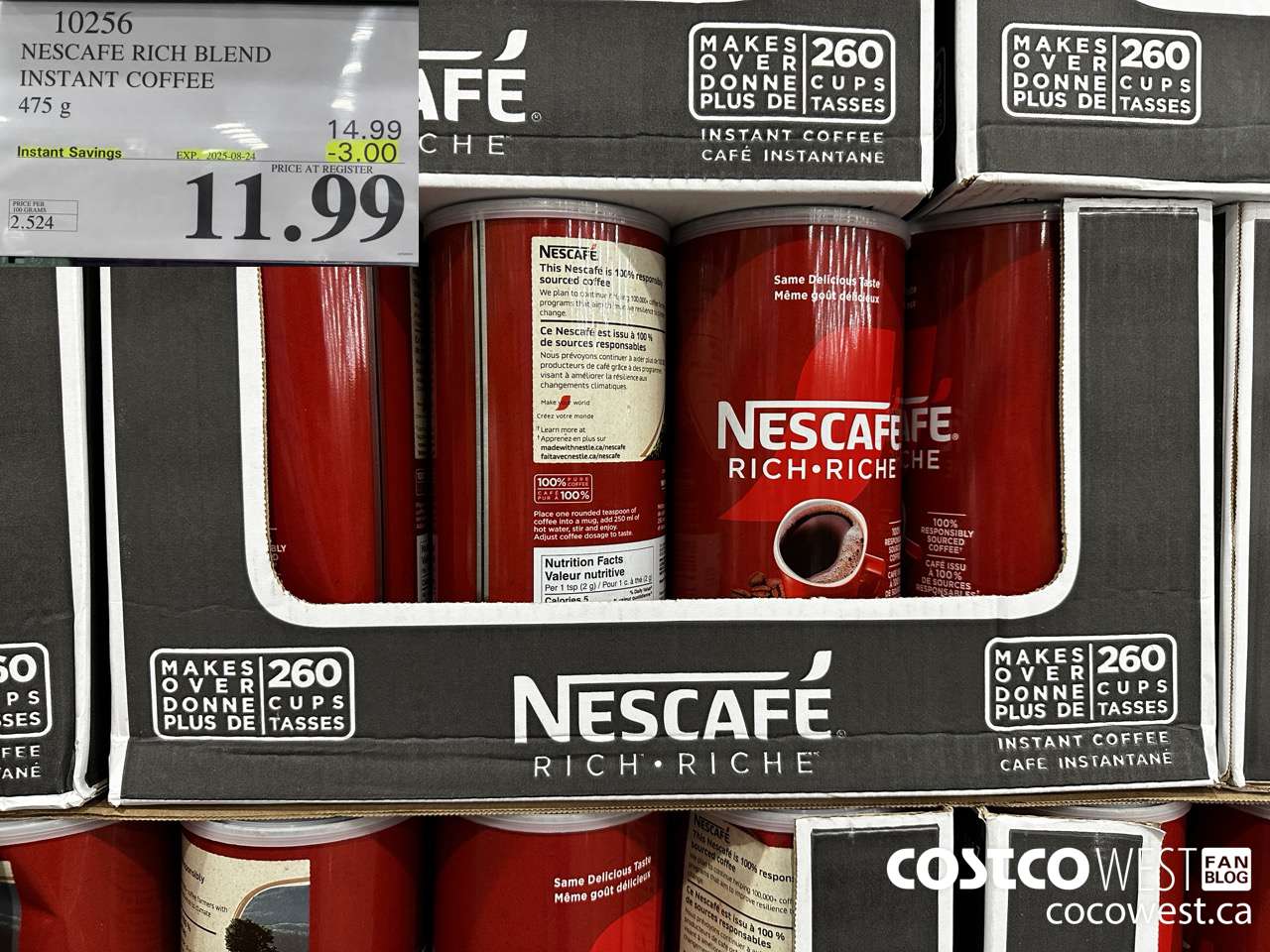 10256 NESCAFE RICH BLEND INSTANT COFFEE 475G ($3.00 INSTANT SAVINGS EXPIRES ON 2025-07-06) $11.99
