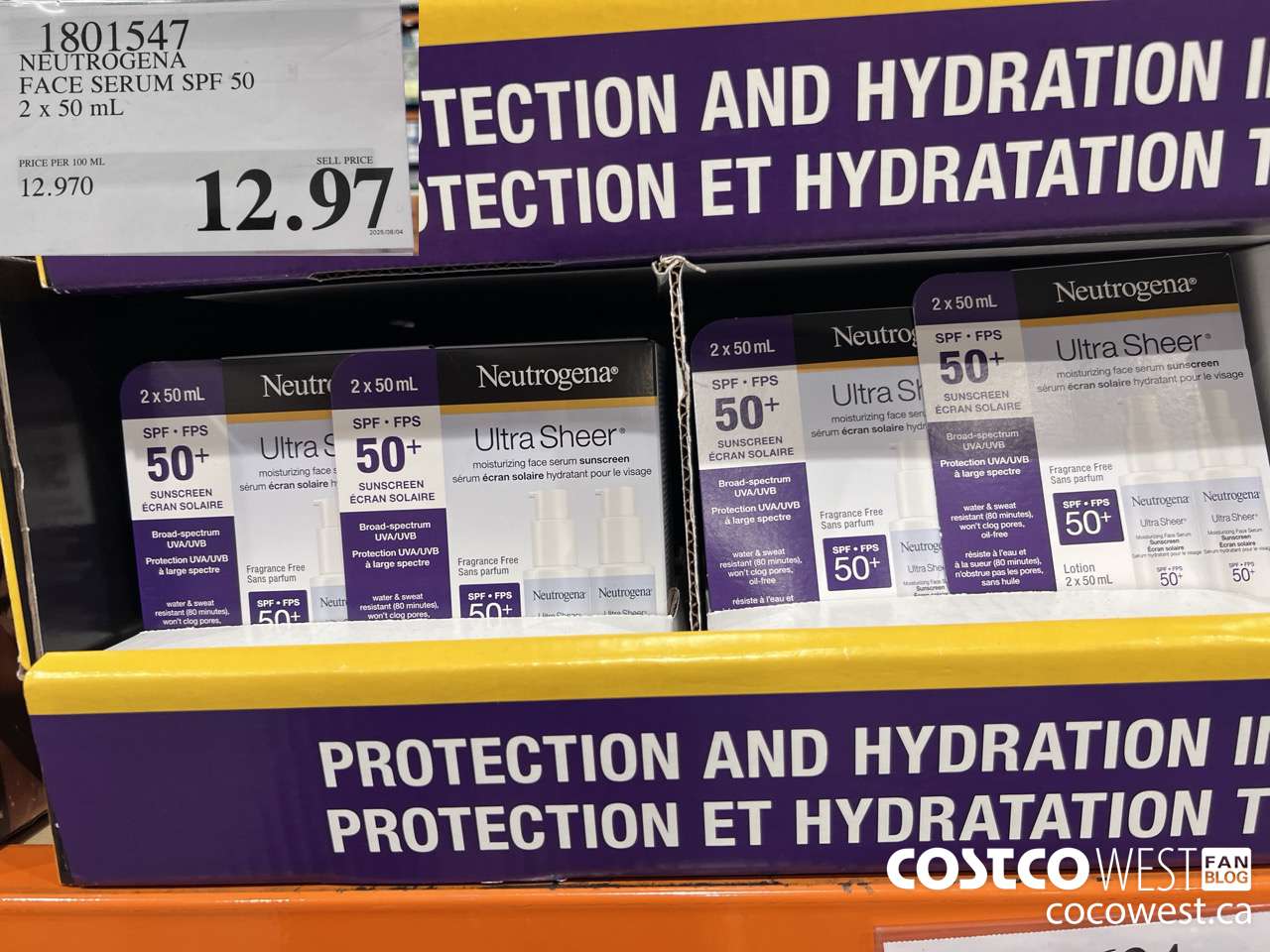 1801547 NEUTROGENA FACE SERUM SPF 50 2 X 50ML $12.97