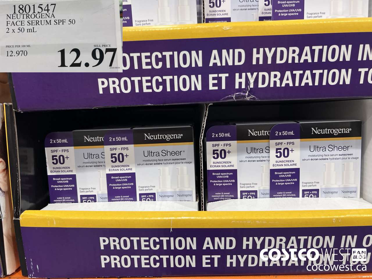 1801547 NEUTROGENA FACE SERUM SPF 50 2 X 50ML $12.97