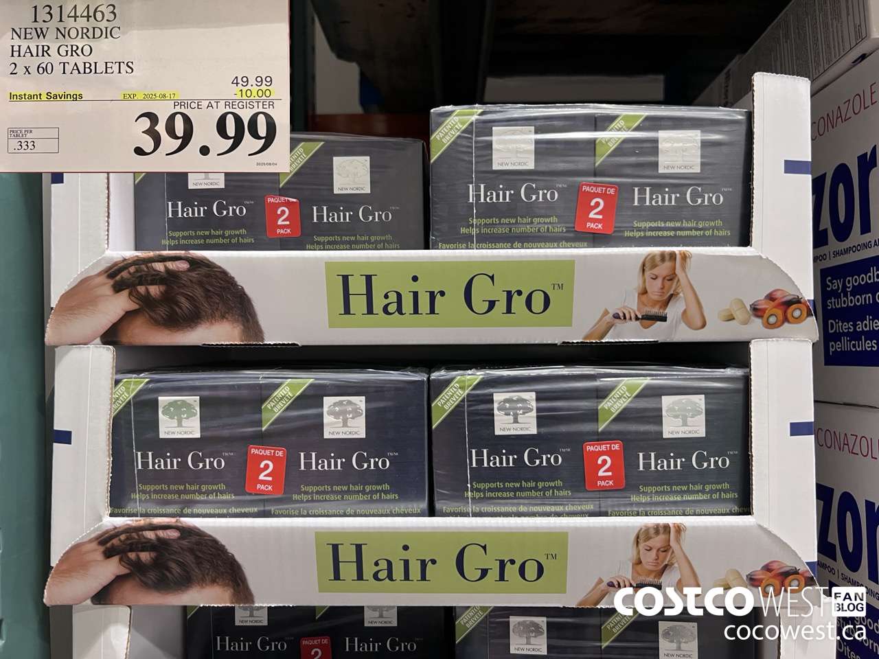 1314463 NEW NORDIC HAIR GRO 2 X 60 TABLETS ($10.00 INSTANT SAVINGS EXPIRES ON 2025-08-17) $39.99