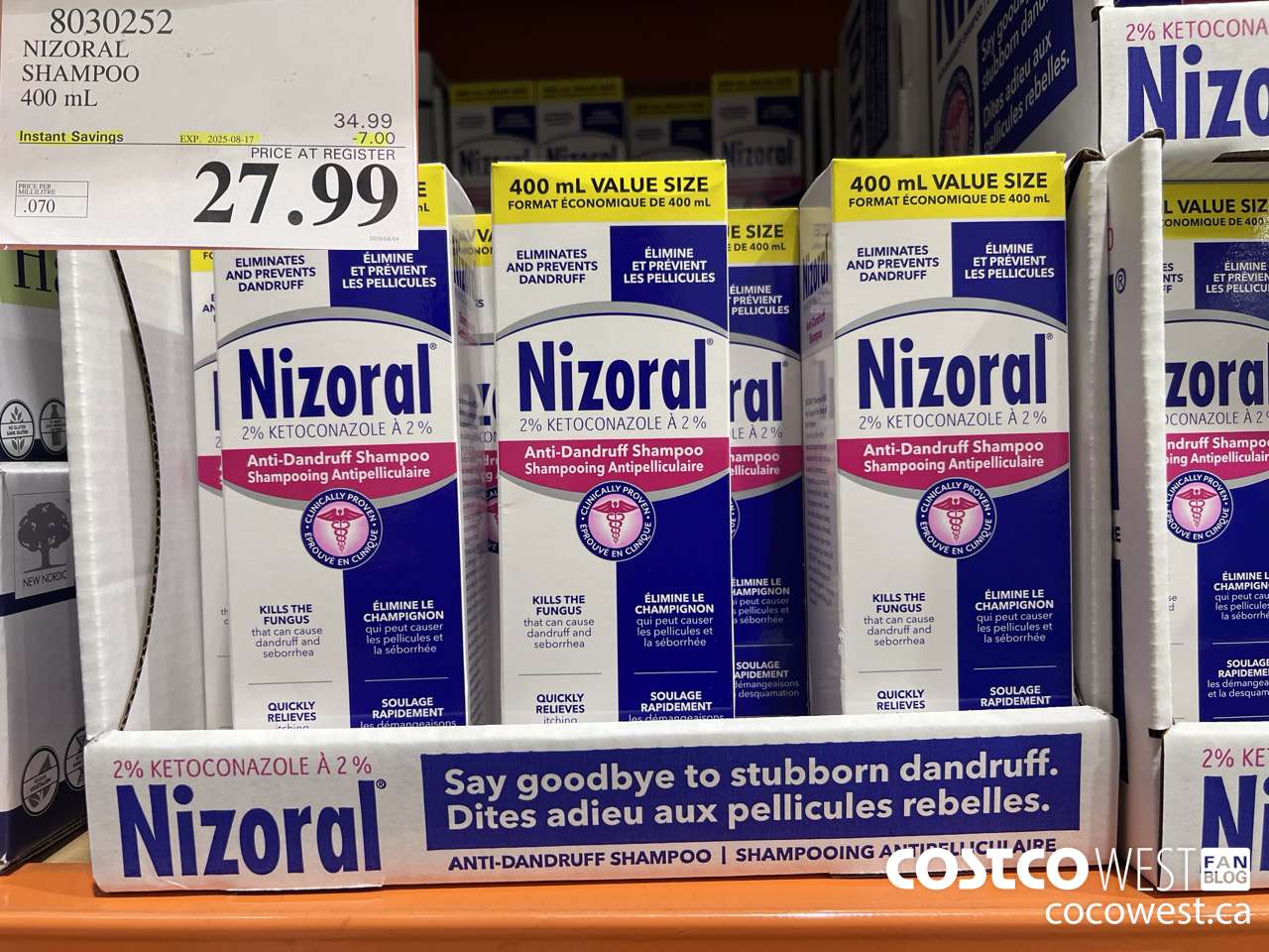8030252 NIZORAL SHAMPOO 400ML ($7.00 INSTANT SAVINGS EXPIRES ON 2025-08-17) $27.99