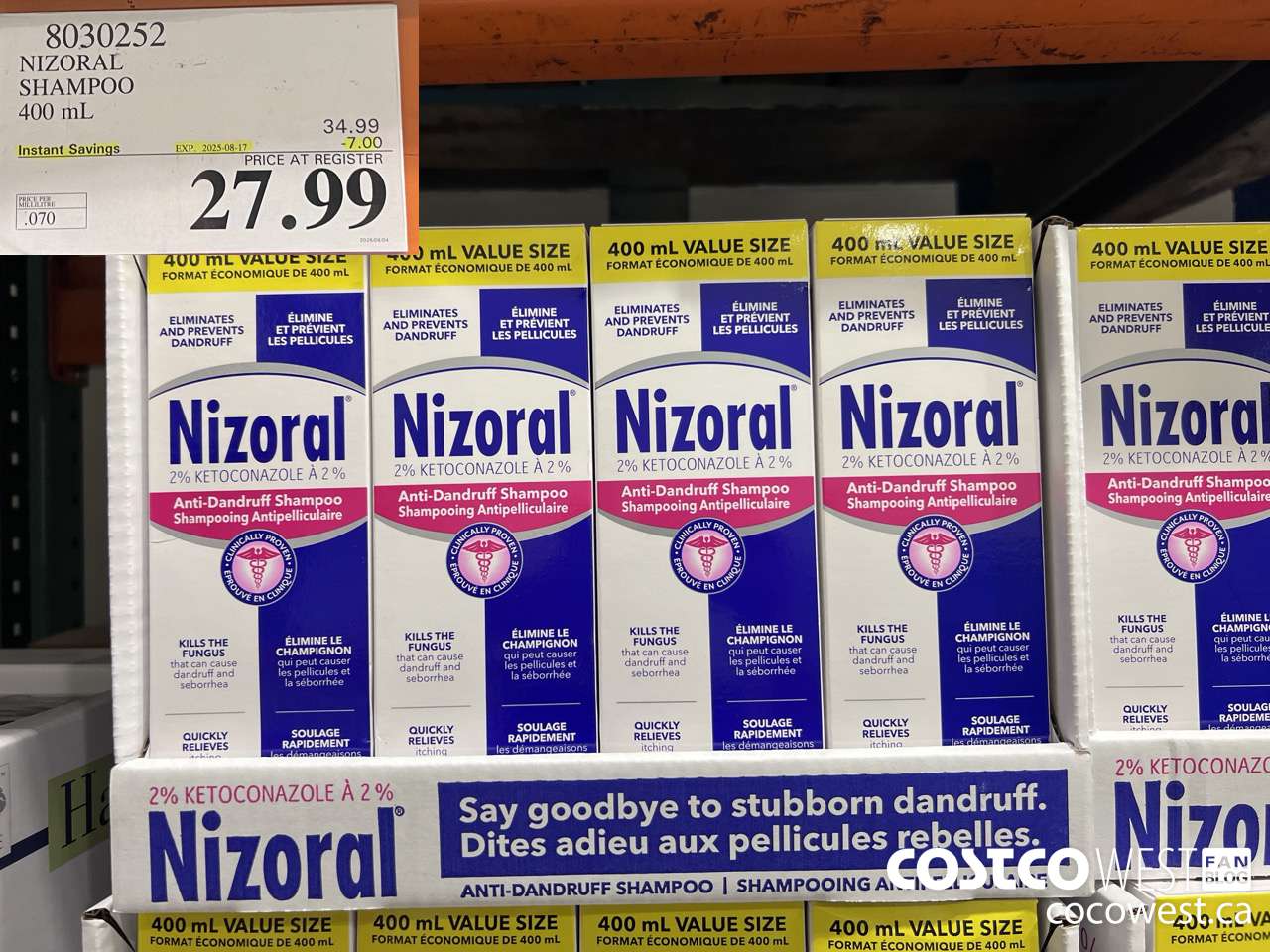 8030252 NIZORAL SHAMPOO 400ML ($7.00 INSTANT SAVINGS EXPIRES ON 2025-08-17) $27.99