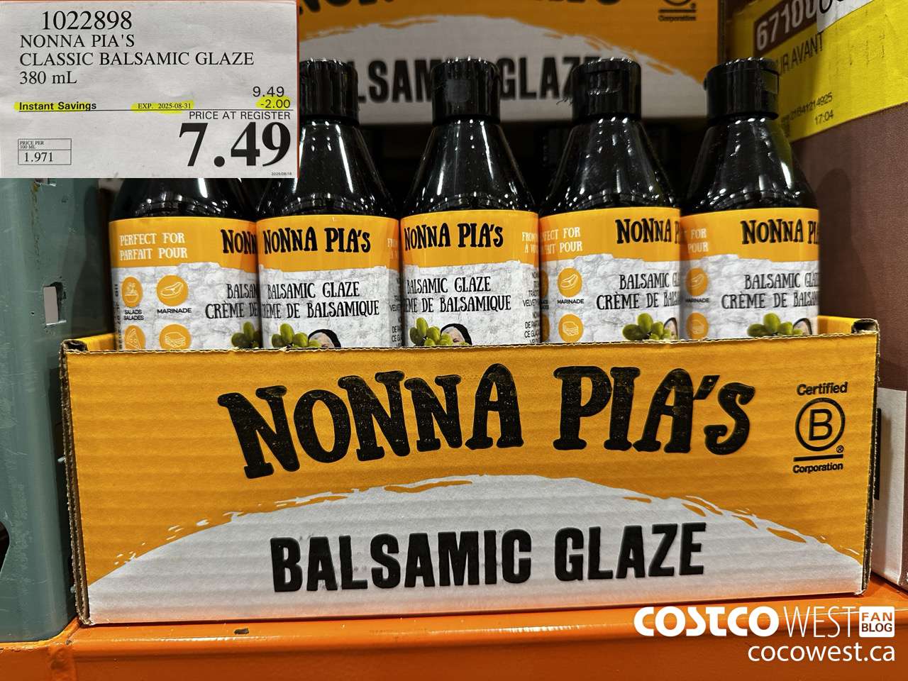 1022898 NONNA PIA'S GOURMET BALSAMIC REDUCTION 380 ML ($2.00 INSTANT SAVINGS EXPIRES ON 2025-08-31) $7.49