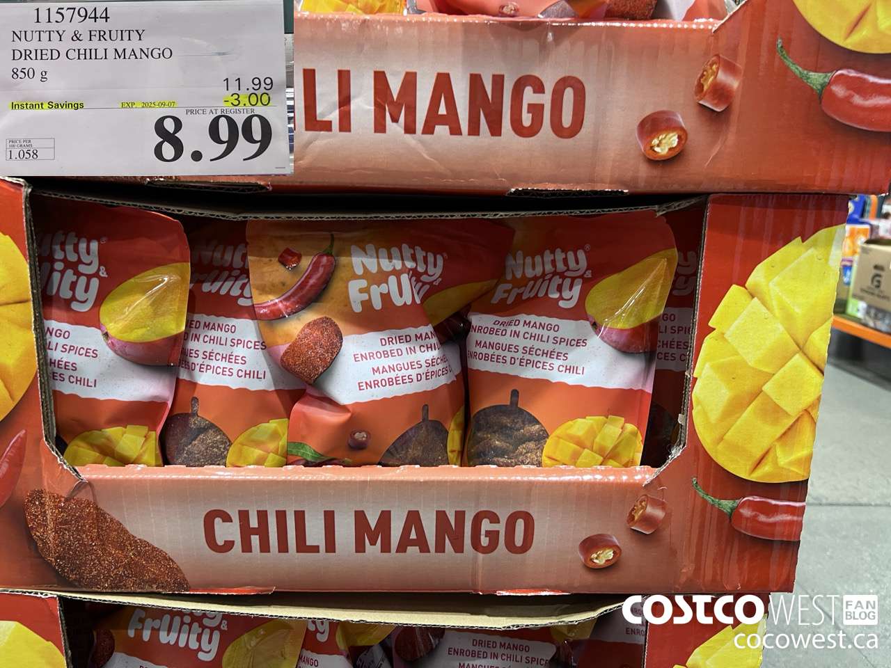 1157944 NUTTY & FRUITY DRIED CHILI MANGO 30 OZ ($3.00 INSTANT SAVINGS EXPIRES ON 2025-09-07) $8.99