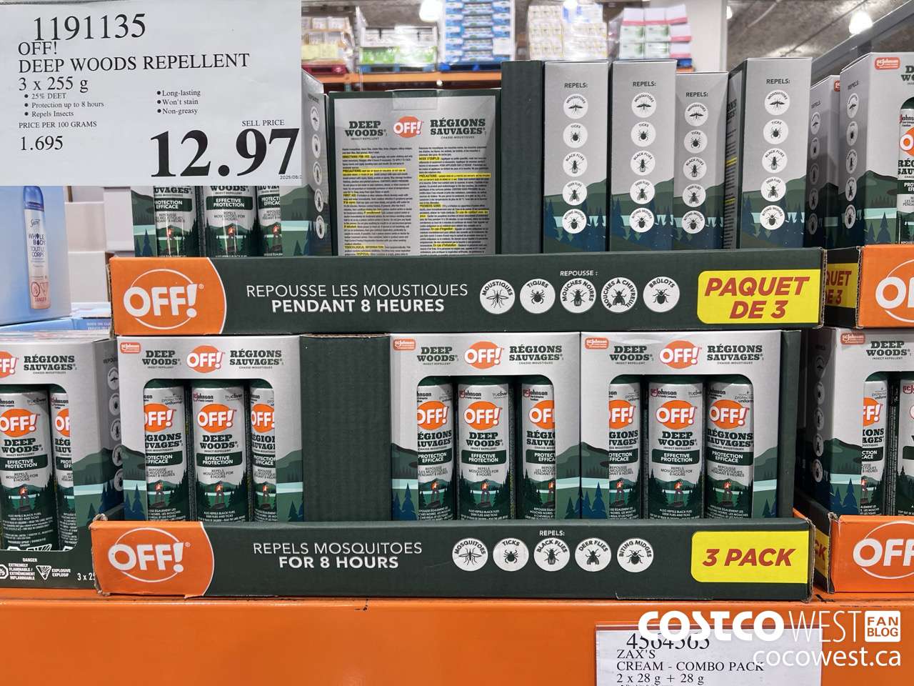 1191135 OFF! DEEP WOODS INSECT REPELLENT 3 x 255 g $12.97