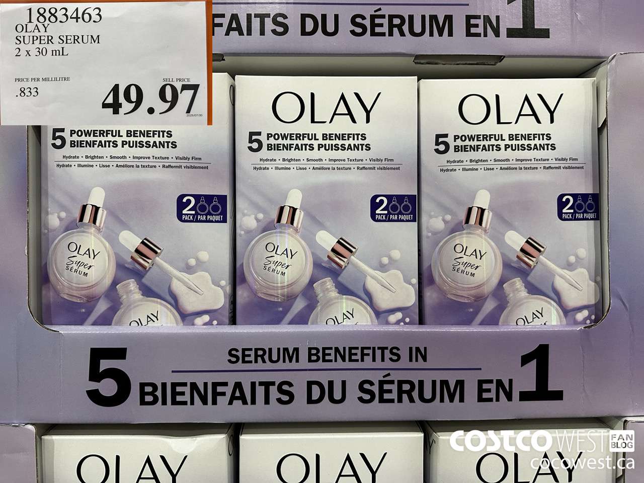 1883463 OLAY SUPER SERUM 2 X 30ML $49.97