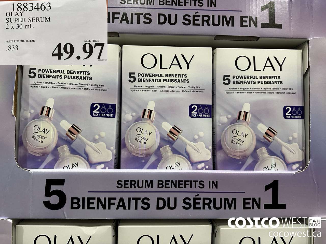 1883463 OLAY SUPER SERUM 2 X 30ML $49.97