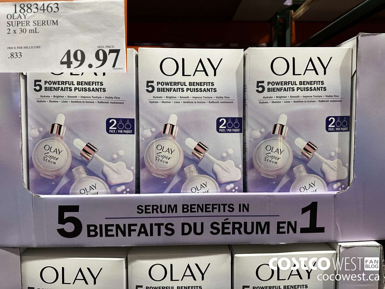 1883463 OLAY SUPER SERUM 2 X 30ML $49.97