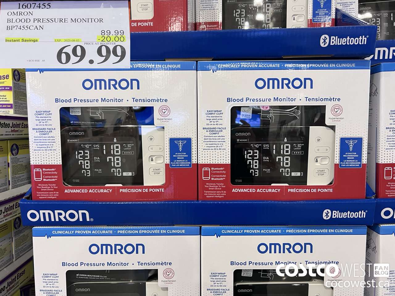 1607455 OMRON BLOOD PRESSURE MONITOR BP7455CAN ($20.00 INSTANT SAVINGS EXPIRES ON 2025-08-03) $69.99
