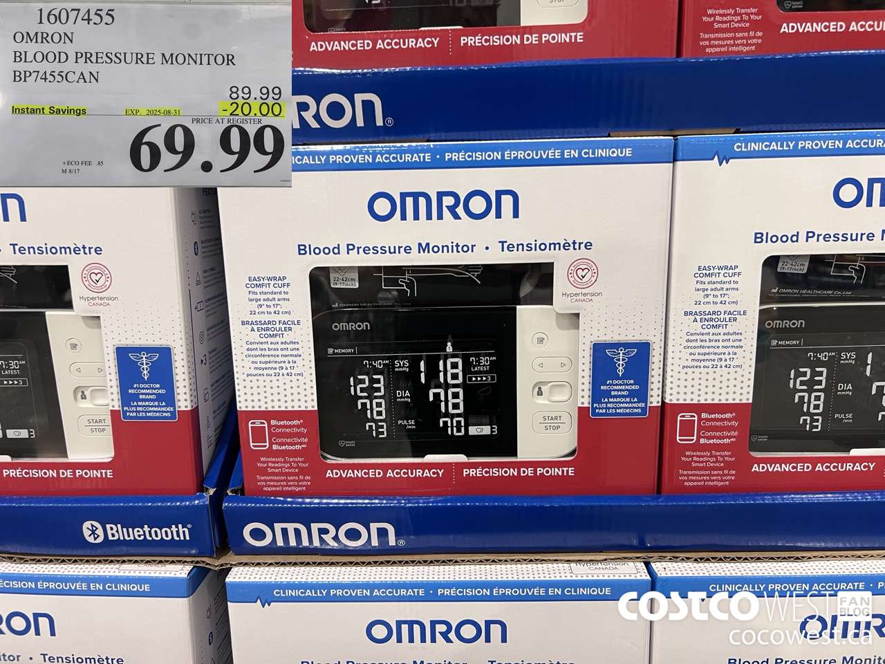 1607455 OMRON BLOOD PRESSURE MONITOR BP7455CAN ($20.00 INSTANT SAVINGS EXPIRES ON 2025-08-31) $69.99