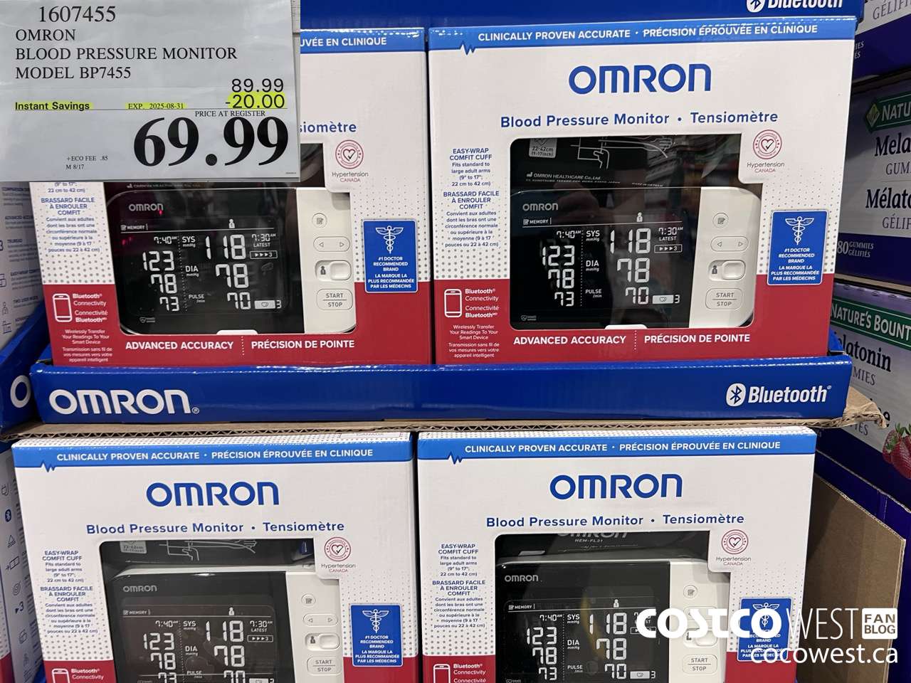 1607455 OMRON BLOOD PRESSURE MONITOR BP7455CAN ($20.00 INSTANT SAVINGS EXPIRES ON 2025-08-31) $69.99