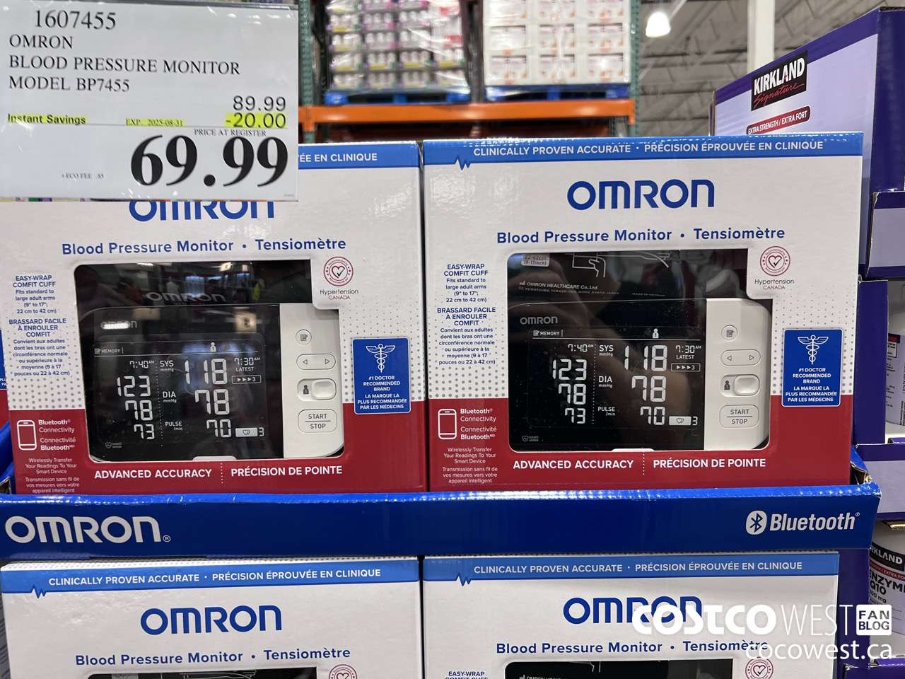 1607455 OMRON BLOOD PRESSURE MONITOR BP7455CAN ($20.00 INSTANT SAVINGS EXPIRES ON 2025-08-31) $69.99