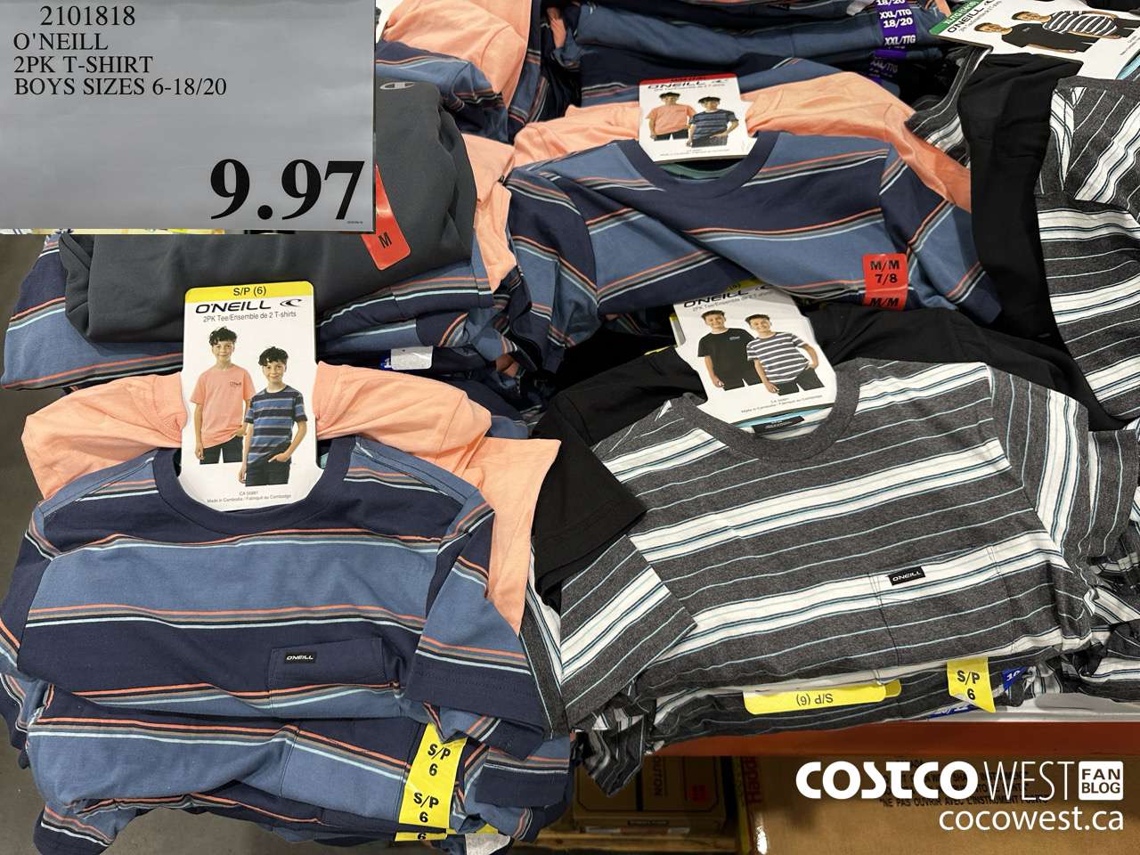 2101818 O'NEILL 2PK TEE BOYS SIZES 6-18/20 $9.97