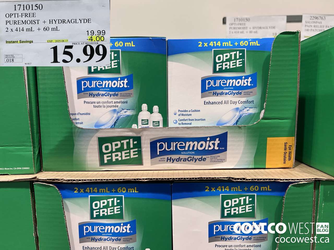 1710150 OPTI-FREE PUREMOIST 2 X 414 + 60 ML ($4.00 INSTANT SAVINGS EXPIRES ON 2025-08-17) $15.99