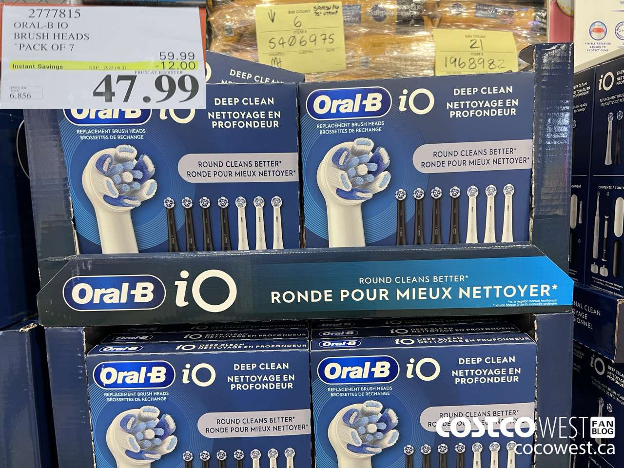 2777815 ORAL-B IO BRUSH HEADS PACK OF 7 ($12.00 INSTANT SAVINGS EXPIRES ON 2025-08-31) $47.99
