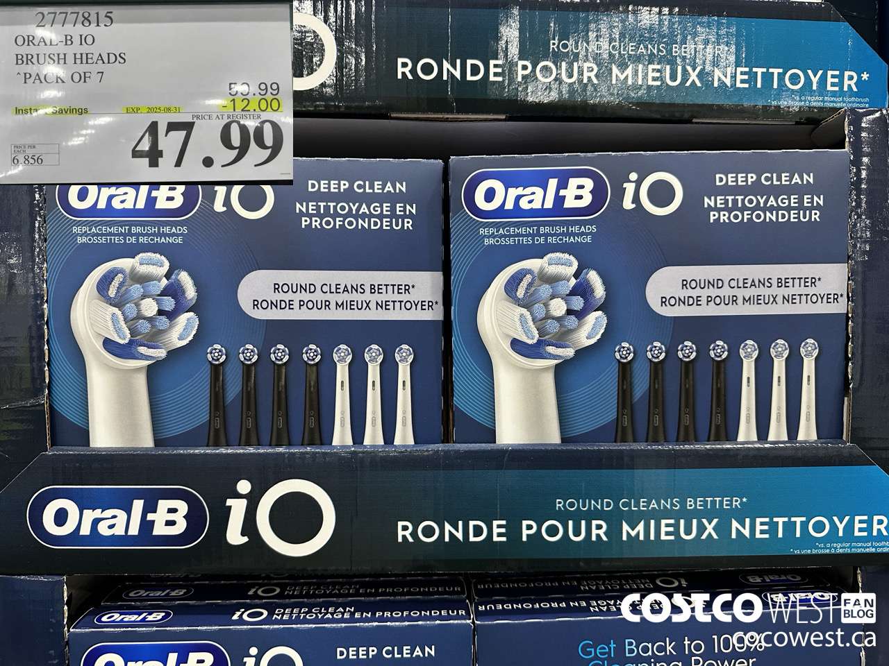 2777815 ORAL-B IO BRUSH HEADS PACK OF 7 ($12.00 INSTANT SAVINGS EXPIRES ON 2025-08-31) $47.99