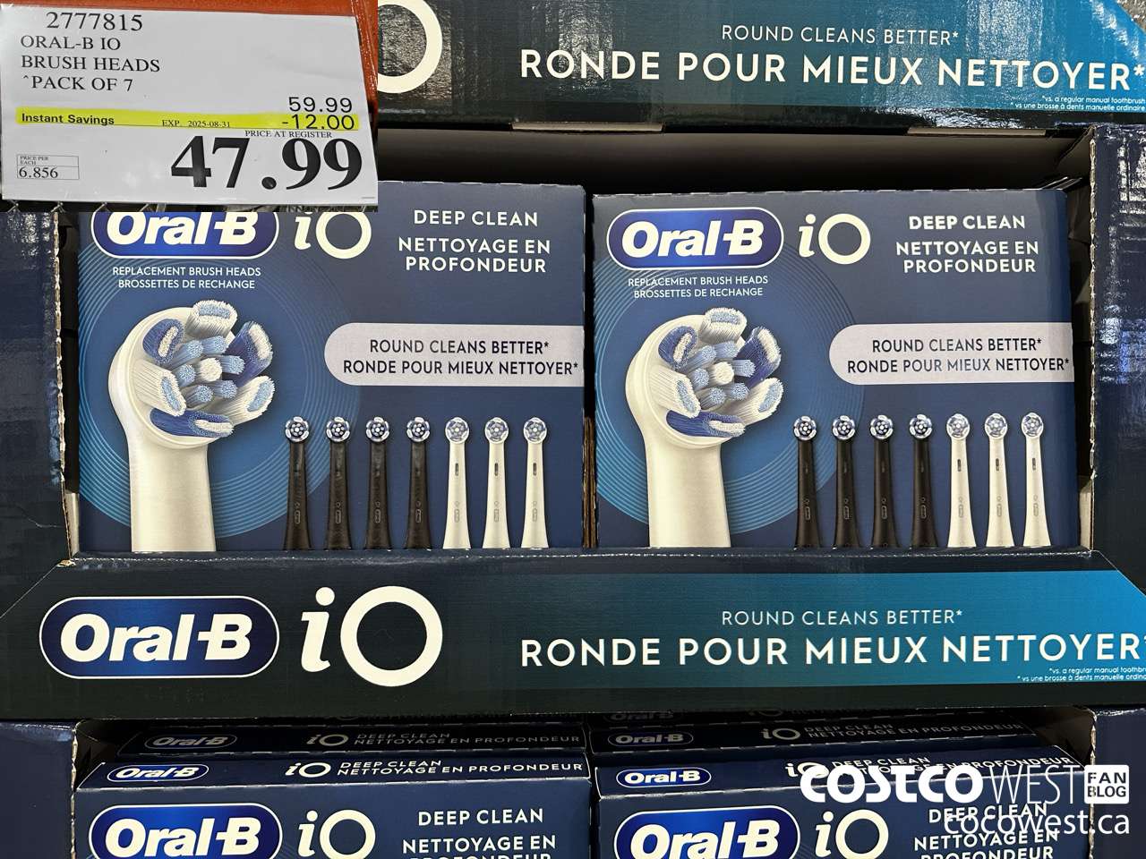 2777815 ORAL-B IO BRUSH HEADS PACK OF 7 ($12.00 INSTANT SAVINGS EXPIRES ON 2025-08-31) $47.99
