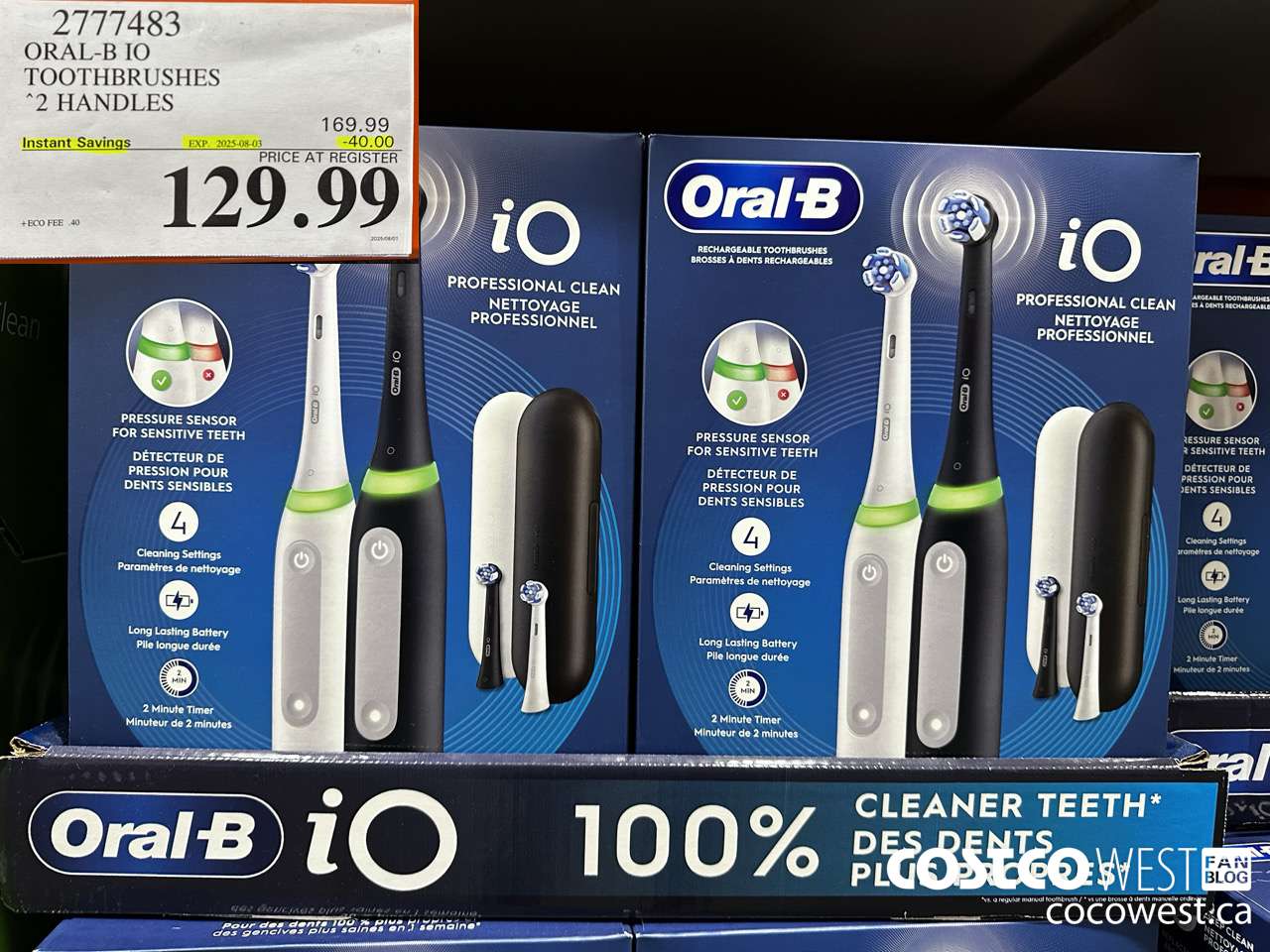 2777483 ORAL-B IO TOOTHBRUSHES 2 HANDLES ($40.00 INSTANT SAVINGS EXPIRES ON 2025-08-03) $129.99