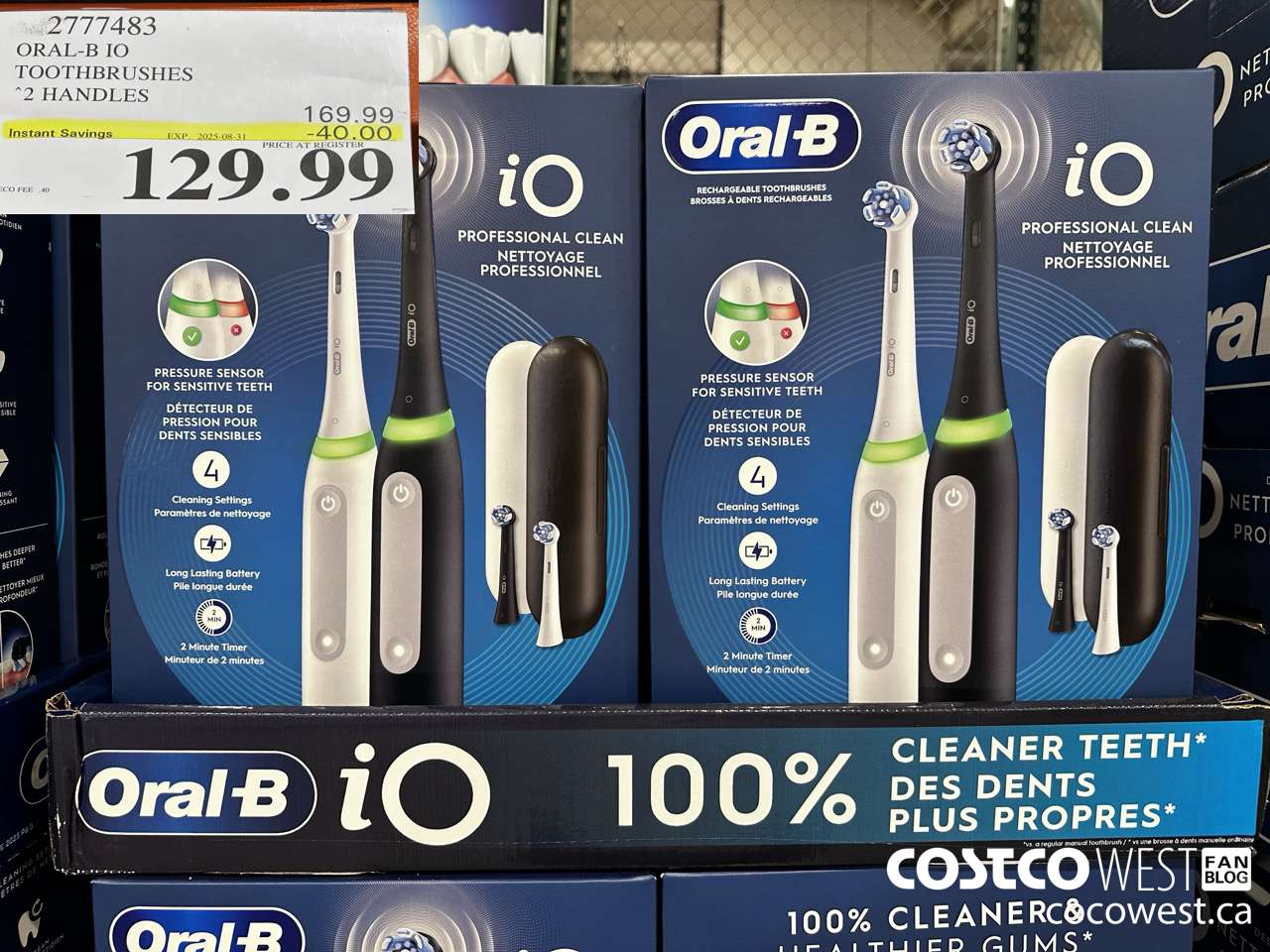 2777483 ORAL-B IO TOOTHBRUSHES 2 HANDLES ($40.00 INSTANT SAVINGS EXPIRES ON 2025-08-31) $129.99