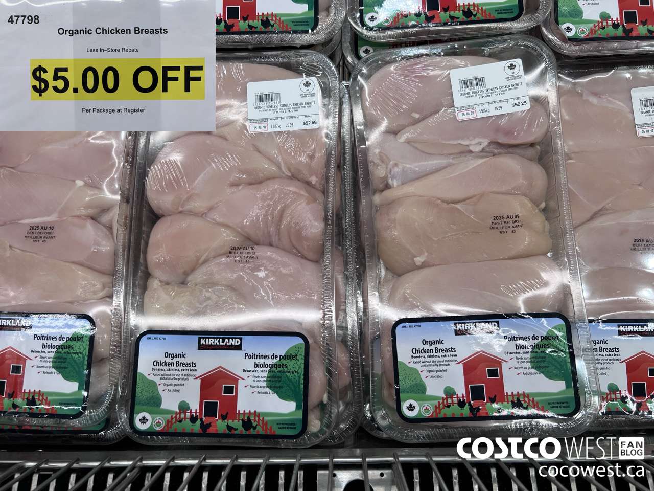 47798 ORGANIC CHICKEN BREASTS ($5.00 INSTANT SAVINGS)