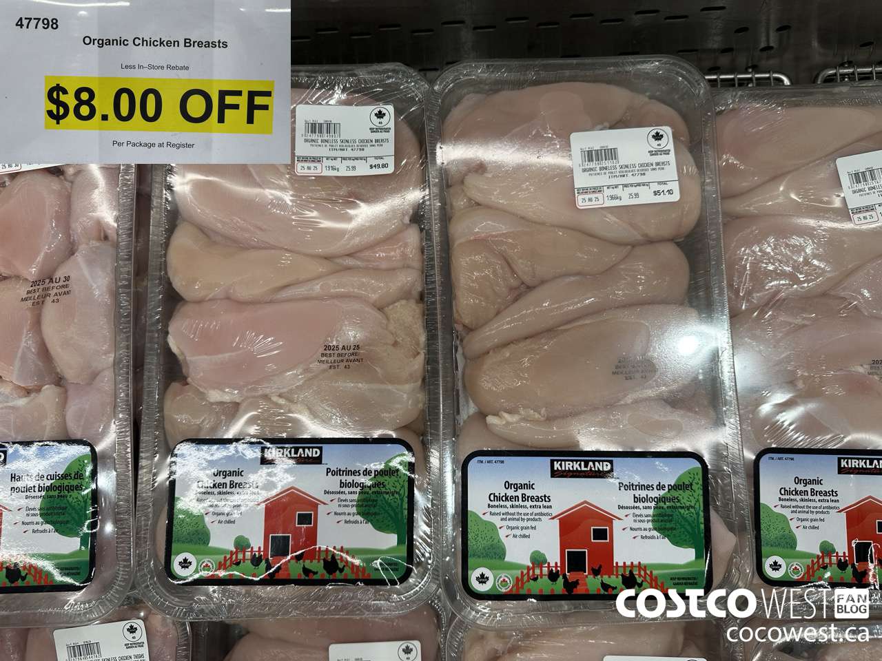 47798 ORGANIC CHICKEN BREASTS ($8.00 INSTANT SAVINGS)
