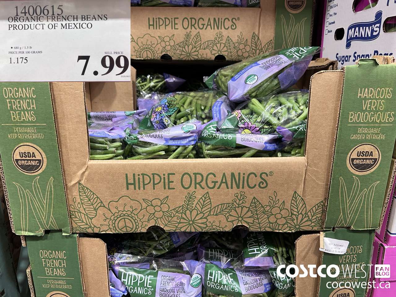 1400615 ORGANIC FRENCH BEANS PRODUCT OF MEXICO $7.99