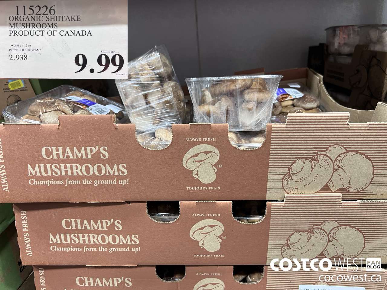 115226 ORGANIC SHIITAKE MUSHROOMS PRODUCT OF CANADA $9.99
