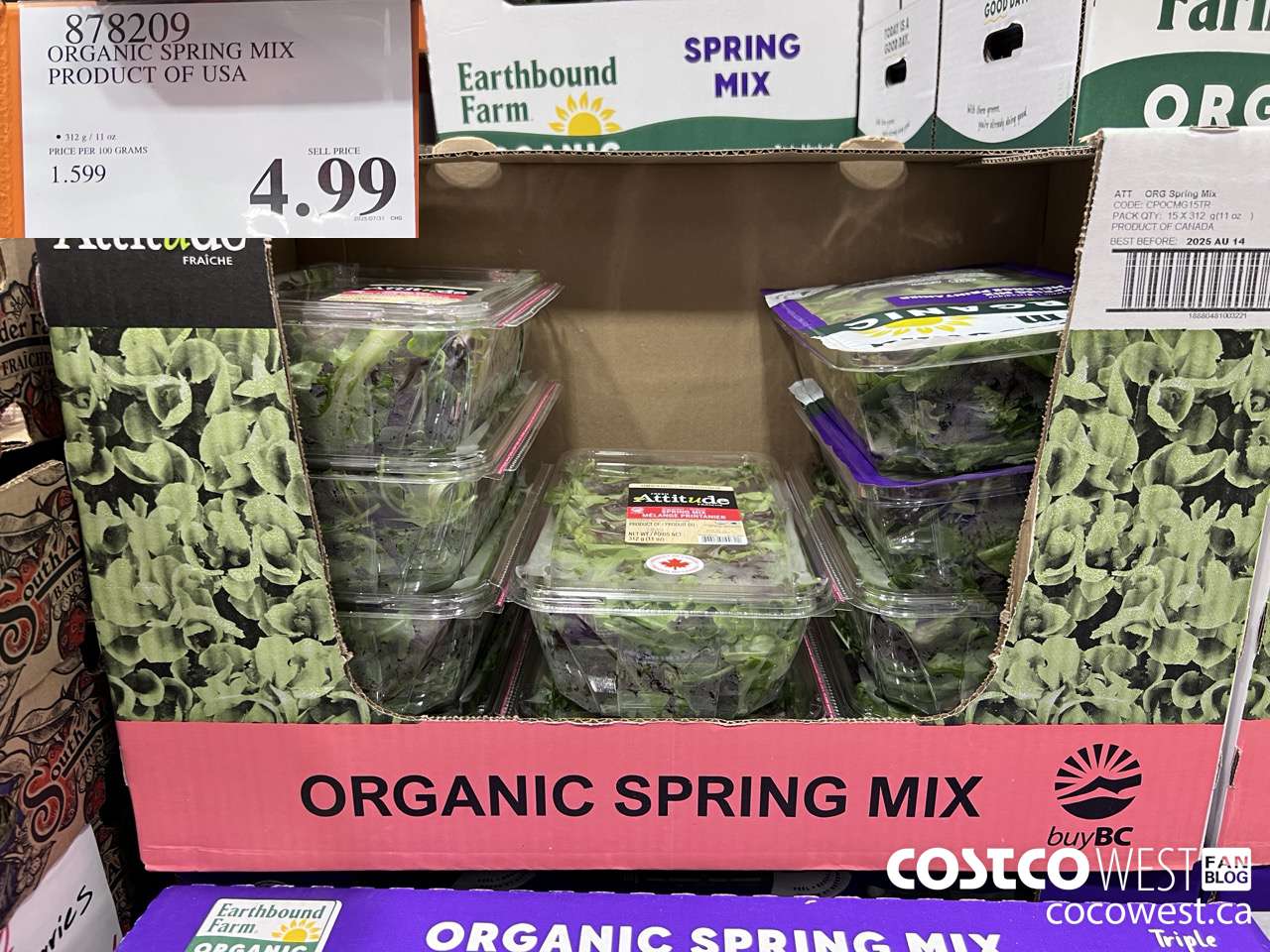 878209 ORGANIC SPRING MIX PRODUCT OF USA $4.99