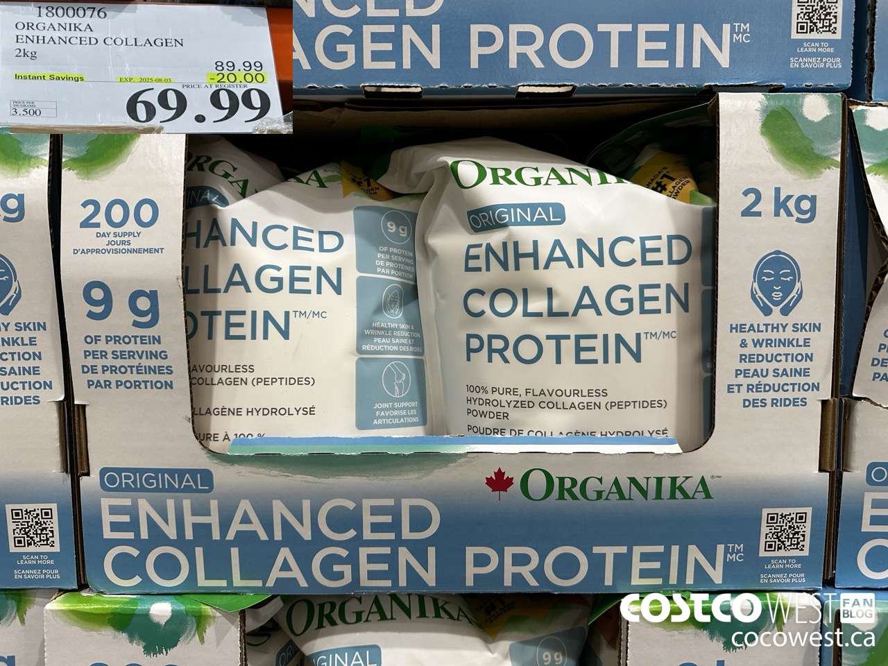 1800076 ORGANIKA ENHANCED COLLAGEN 2KG ($20.00 INSTANT SAVINGS EXPIRES ON 2025-08-03) $69.99