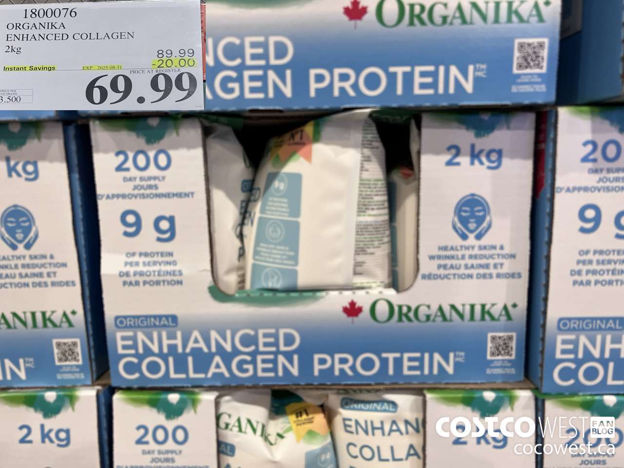 1800076 ORGANIKA ENHANCED COLLAGEN 2KG ($20.00 INSTANT SAVINGS EXPIRES ON 2025-08-31) $69.99