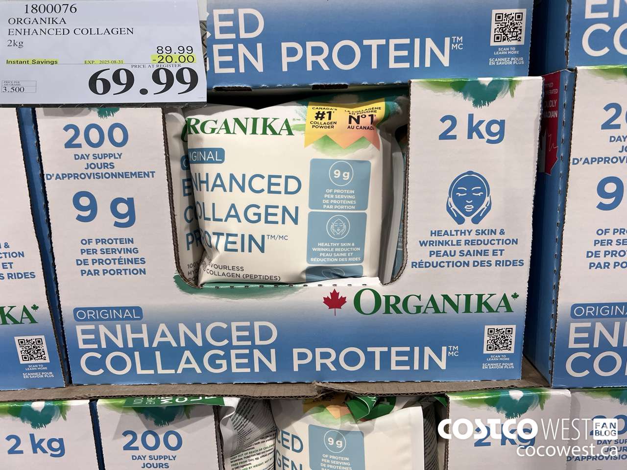 1800076 ORGANIKA ENHANCED COLLAGEN 2KG ($20.00 INSTANT SAVINGS EXPIRES ON 2025-08-31) $69.99