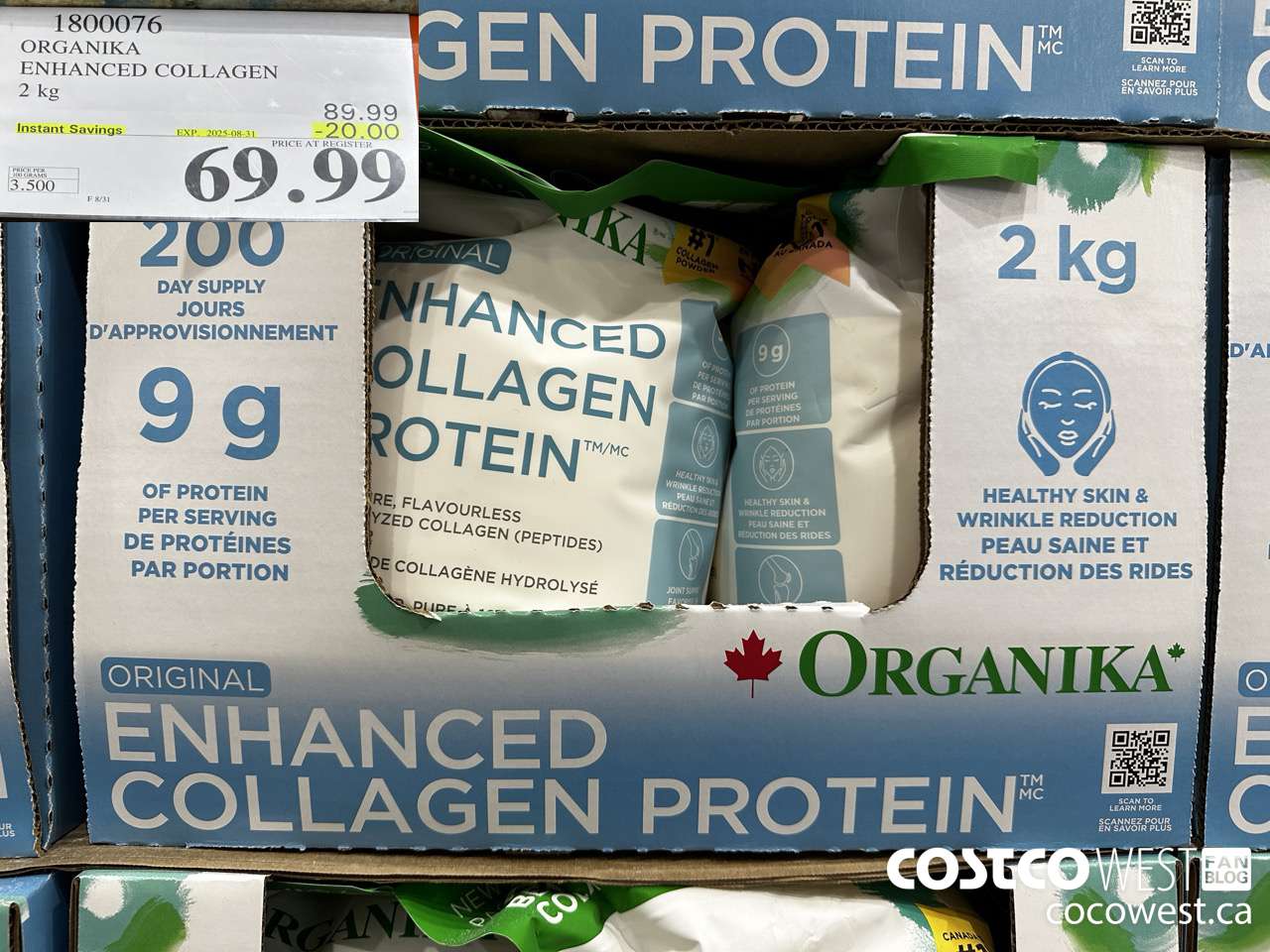 1800076 ORGANIKA ENHANCED COLLAGEN 2KG ($20.00 INSTANT SAVINGS EXPIRES ON 2025-08-31) $69.99