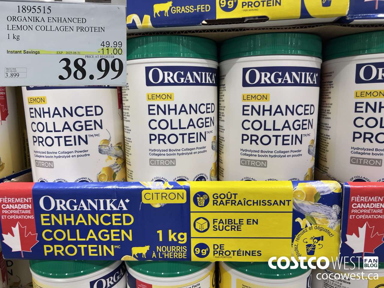 1895515 ORGANIKA ENHANCED LEMON COLLAGEN PROTEIN 1KG ($11.00 INSTANT SAVINGS EXPIRES ON 2025-08-31) $38.99