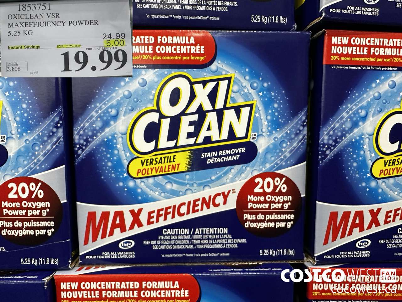 1853751 OXICLEAN VSR MAXEFFICIENCY POWDER 5.25KG ($5.00 INSTANT SAVINGS EXPIRES ON 2025-08-03) $19.99