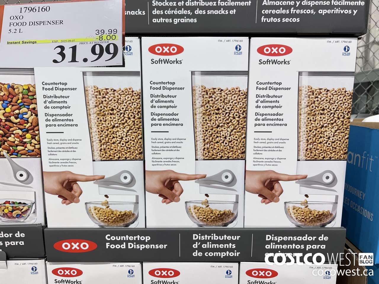 1796160 OXO FOOD DISPENSER 5.2L ($8.00 INSTANT SAVINGS EXPIRES ON 2025-09-07) $31.99