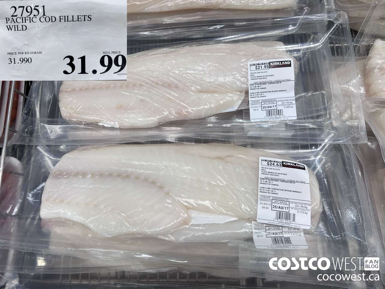 27951 PACIFIC COD FILLETS WILD $31.99