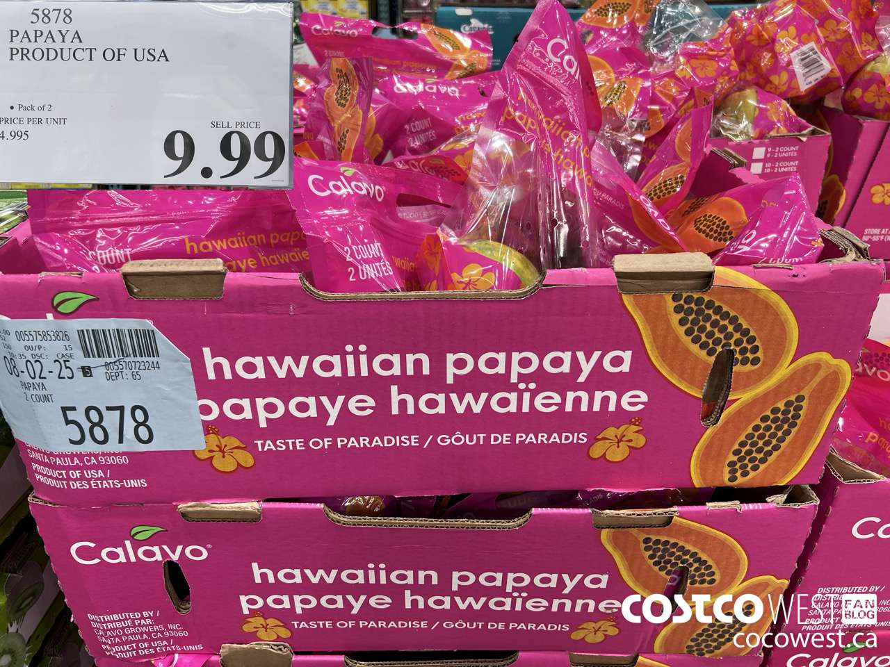 5878 PAPAYA PRODUCT OF USA $9.99