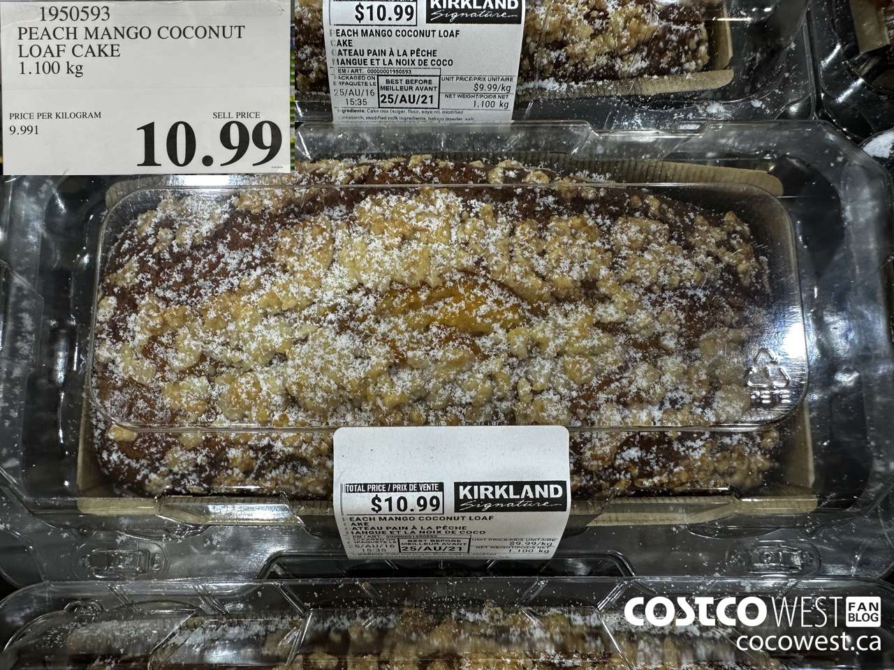 1950593 PEACH MANGO COCONUT LOAF CAKE $10.99