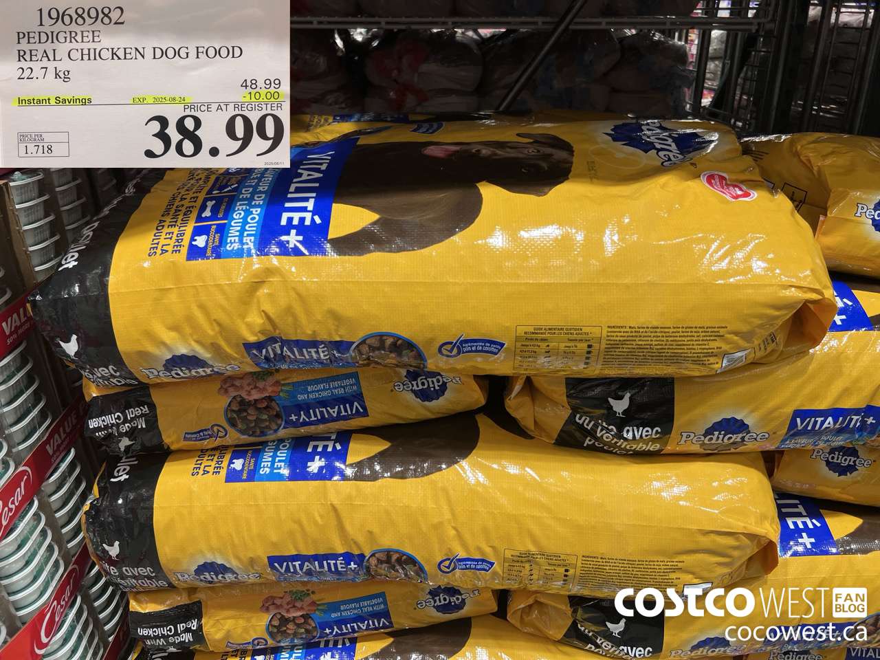 1968982 PEDIGREE REAL CHICKEN DOG FOOD 22.7 kg ($10.00 INSTANT SAVINGS EXPIRES ON 2025-08-24) $38.99
