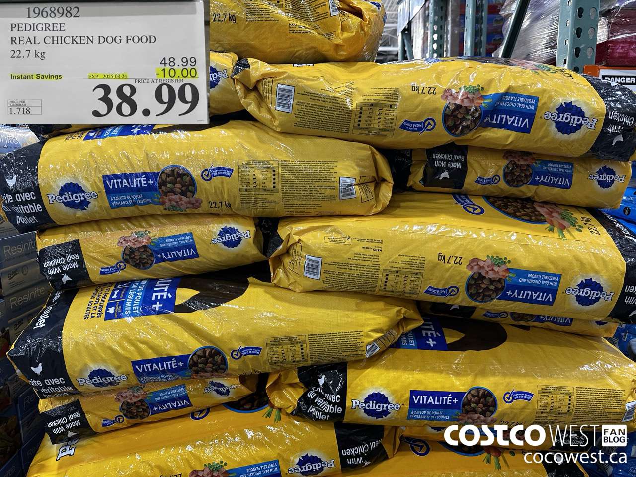 1968982 PEDIGREE REAL CHICKEN DOG FOOD 22.7 kg ($10.00 INSTANT SAVINGS EXPIRES ON 2025-08-24) $38.99