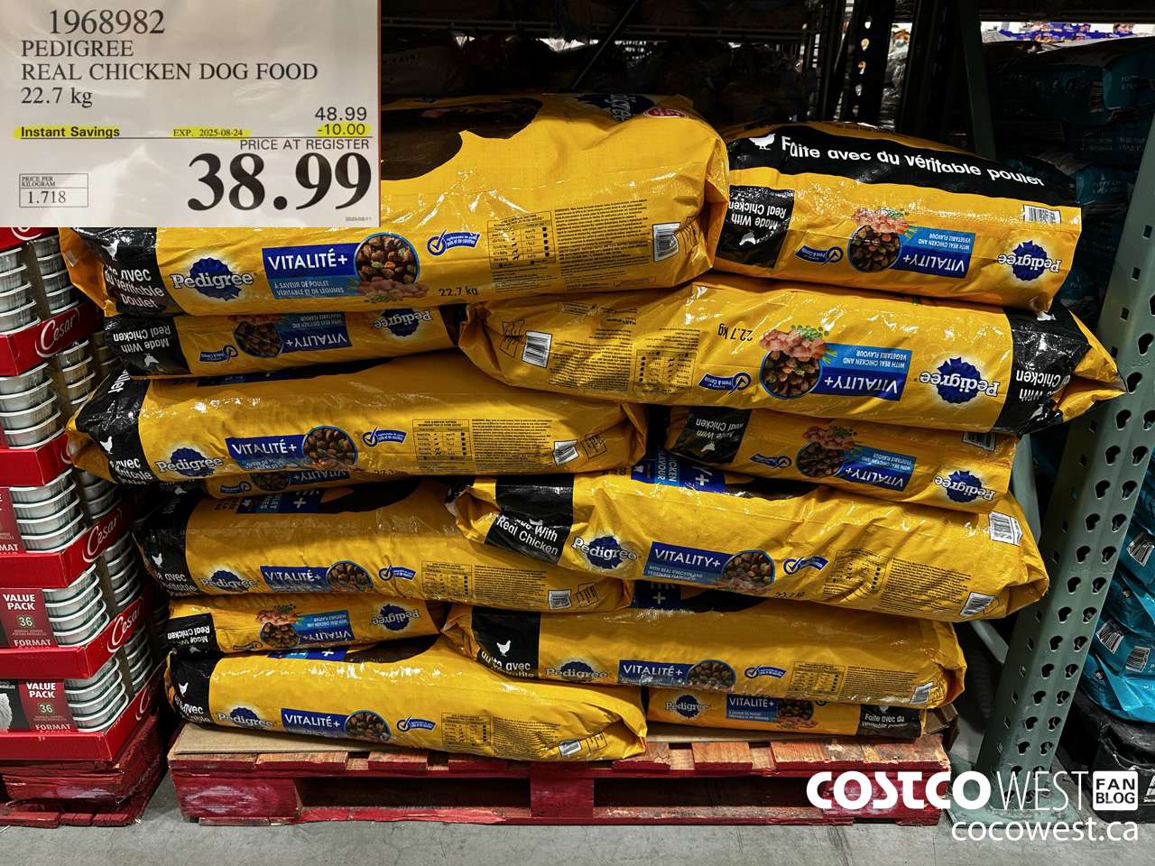 1968982 PEDIGREE REAL CHICKEN DOG FOOD 22.7 kg ($10.00 INSTANT SAVINGS EXPIRES ON 2025-08-24) $38.99